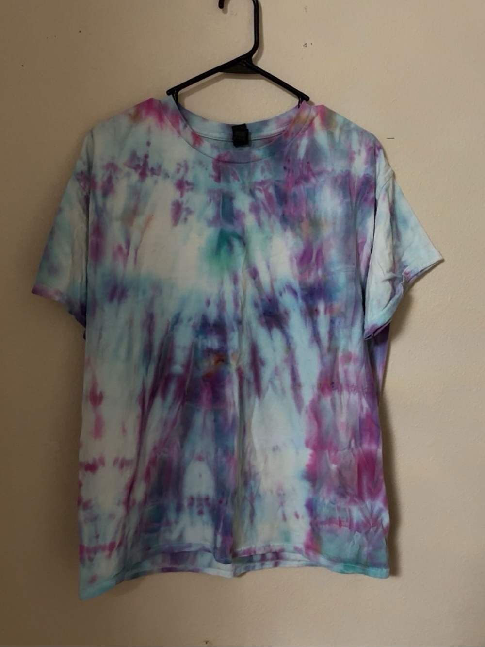 Tie-Dye Short Sleeve Crewneck T-Shirt - Purple & Blue